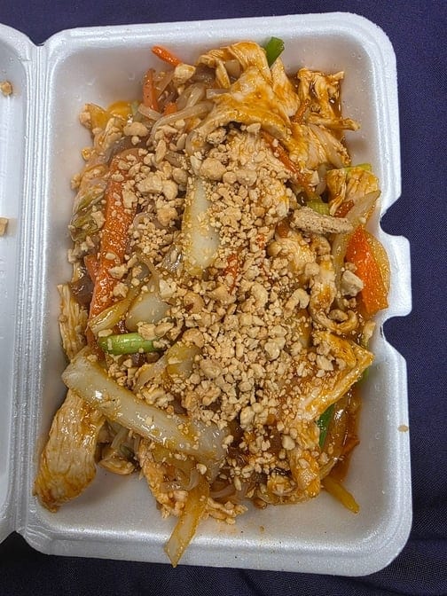 Pad Thai Noodles with Chicken.