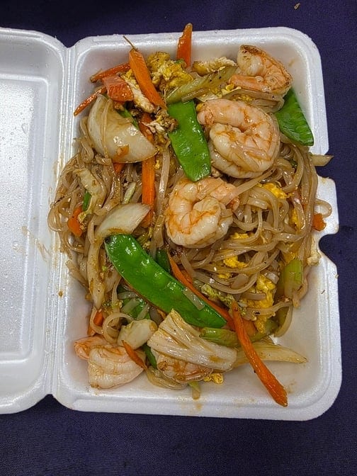 Drunkin Noodles with Shrimp.