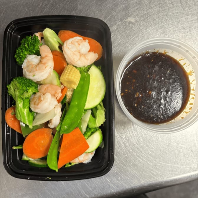 S4. Shrimp & Veggies (White Sauce).