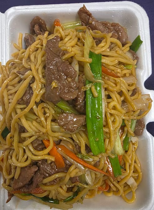 L8. Beef Lo Mein.