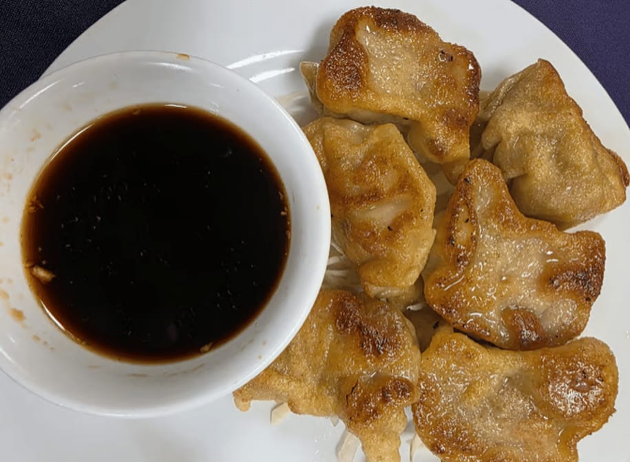 A7. Pan Fried Chicken Dumplings.