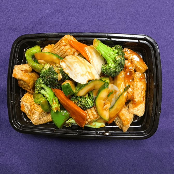 Garlic Basil Stir-Fry with Tofu.