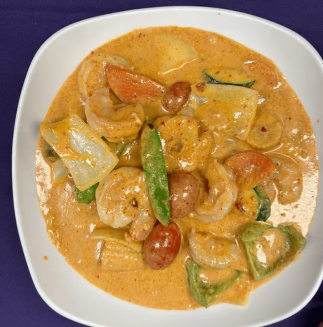 Red Curry with Shrimp.